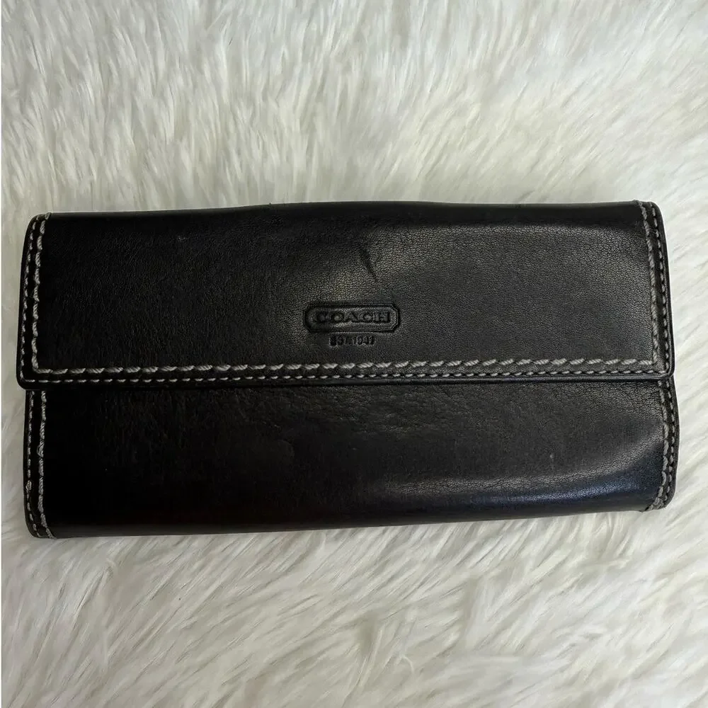 y2k COACH Vintage Soho Black Turn Lock Wallet
